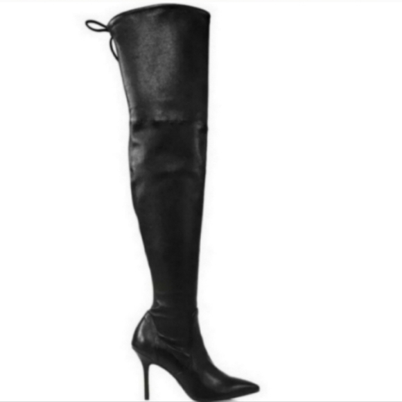 Stuart Weitzman Carine Black Nappa Leather Boots, Size 9B - Picture 3 of 8
